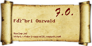 Fábri Oszvald névjegykártya